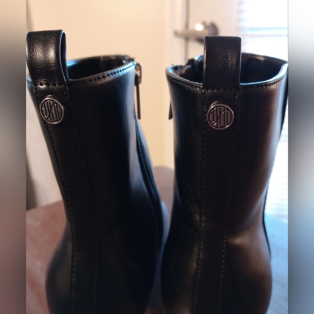 UNISA Black Faux Leather Ankle Boots